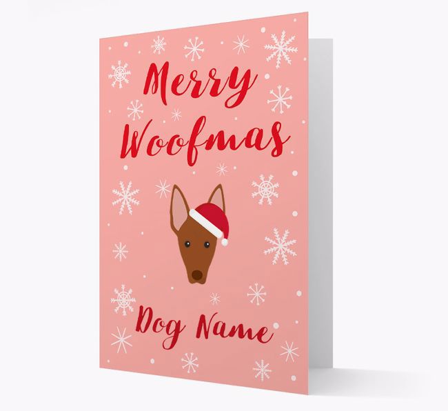 'Merry Woofmas {dogsName}' Card with your {breedFullName} Christmas Icon